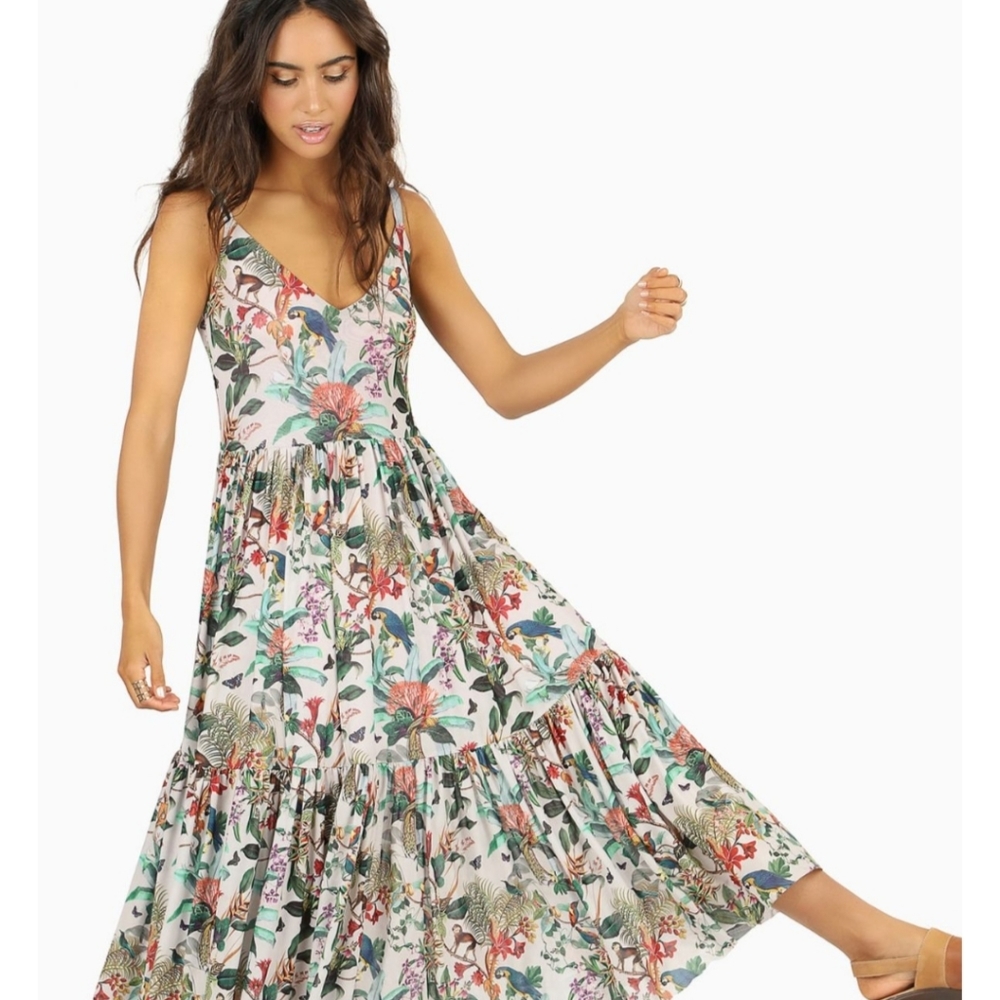 Blackmilk into the wild sheer midaxi dress
